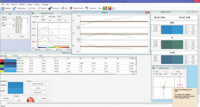 容易なQC -分光光度計NS800 （0/45幾何学）のための完全な品質管理ソフトウェア
