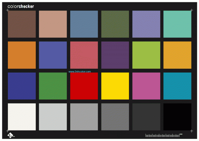 Sineimage ColorChecker色の演出の試験標板
